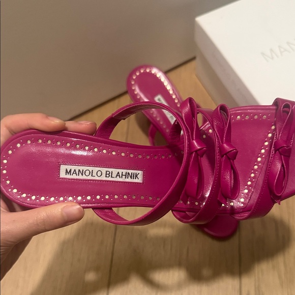 Manolo Blahnik Fuchsia Sandals - Picture 2 of 5